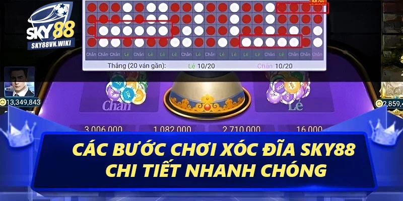 Xóc Đĩa Sky88 - Bật Mí Cách Chơi Online Uy Tín Hiệu Quả 3 Các bước chơi Xóc Đĩa trực tuyến chi tiết nhanh chóng
